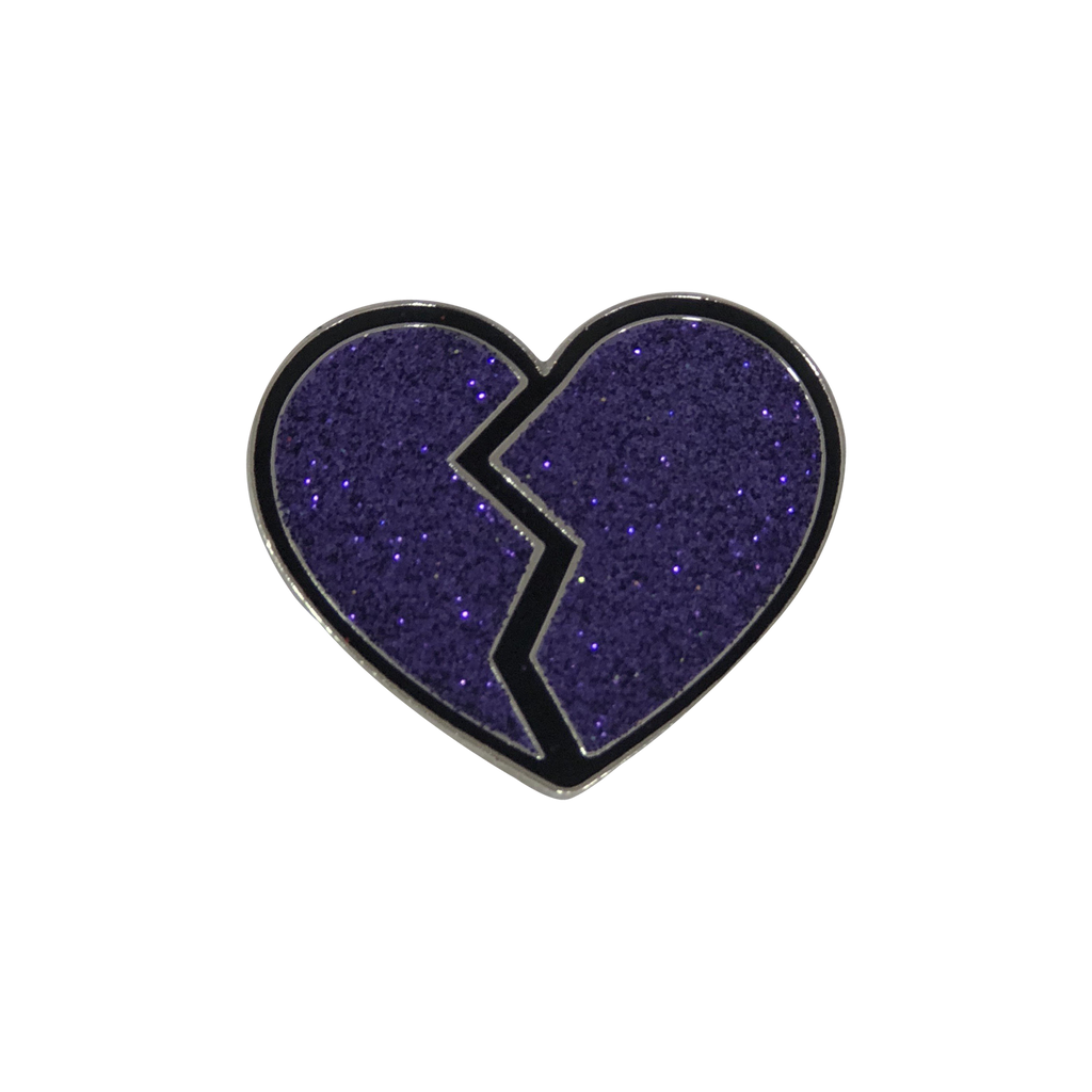 broken heart pin (purple)