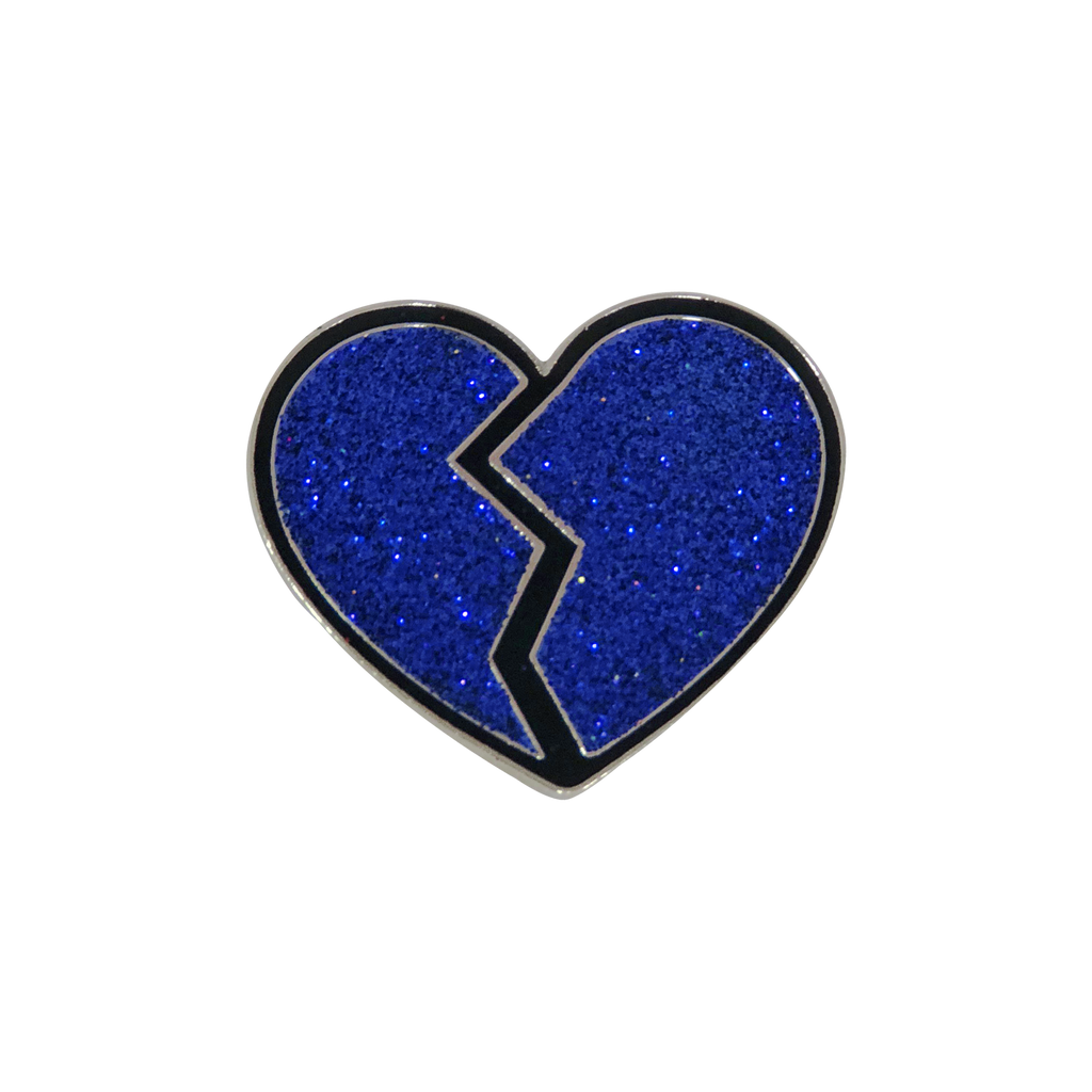 broken heart pin (blue)
